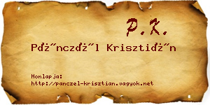 Pánczél Krisztián névjegykártya
